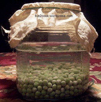 Peas soaked in water