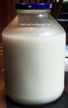 A jar of soy milk